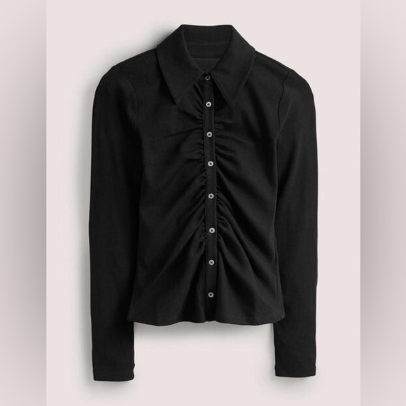 Boden Ruched Front Jersey Shirt Size 12R - Picture 7 of 16